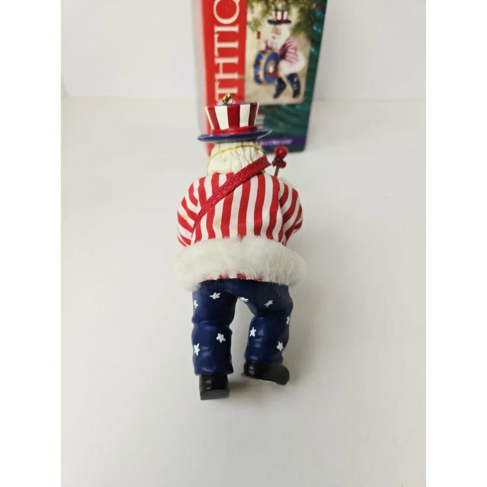 Clothtique Possible Dreams Santa Claus ornament Patriotic  w/ box